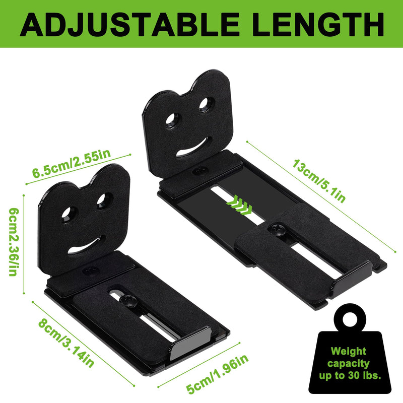 Suixing Adjustable Soundbar Mount, Universal Sound Bar Wall Brackets Works with Most Sound bar Mounts, Length Adjustable 3.4''-5.2'', Removable and Lockable Mounting Bracket(Curved) Black_3.4"-5.2" Length Adjustable 3.4"-5.2"