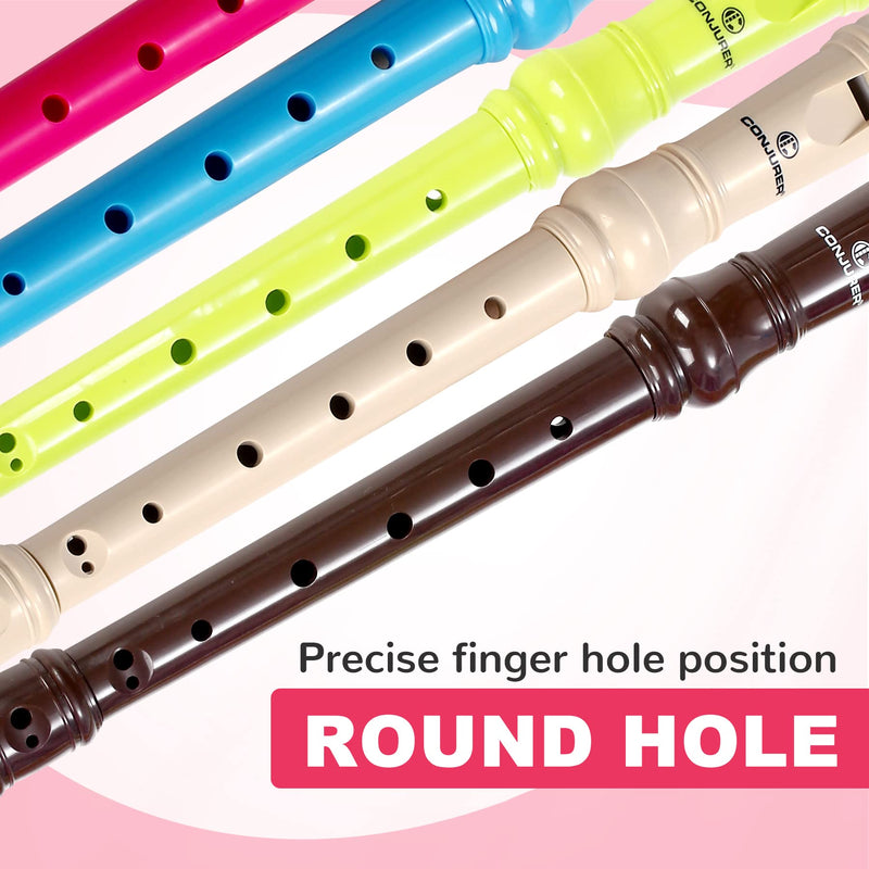 Soprano Recorder Instrument for Kids&Student - German Fingering 8 Hole Flute ABS Descant Recorders for Beginners with Cleaning Rod and Bag, Beige 8 hole German-style Beige (ABS)