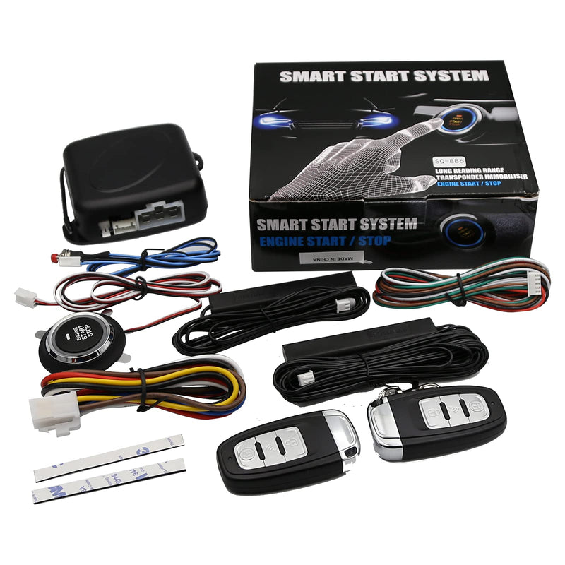 [AUSTRALIA] - 3T6B Passive Keyless Entry Car Alarm System PKE Engine Starter Push Button Vehicles Start/Stop Kit Safe Lock with 2 Smart Key (Upgrade) Universal 