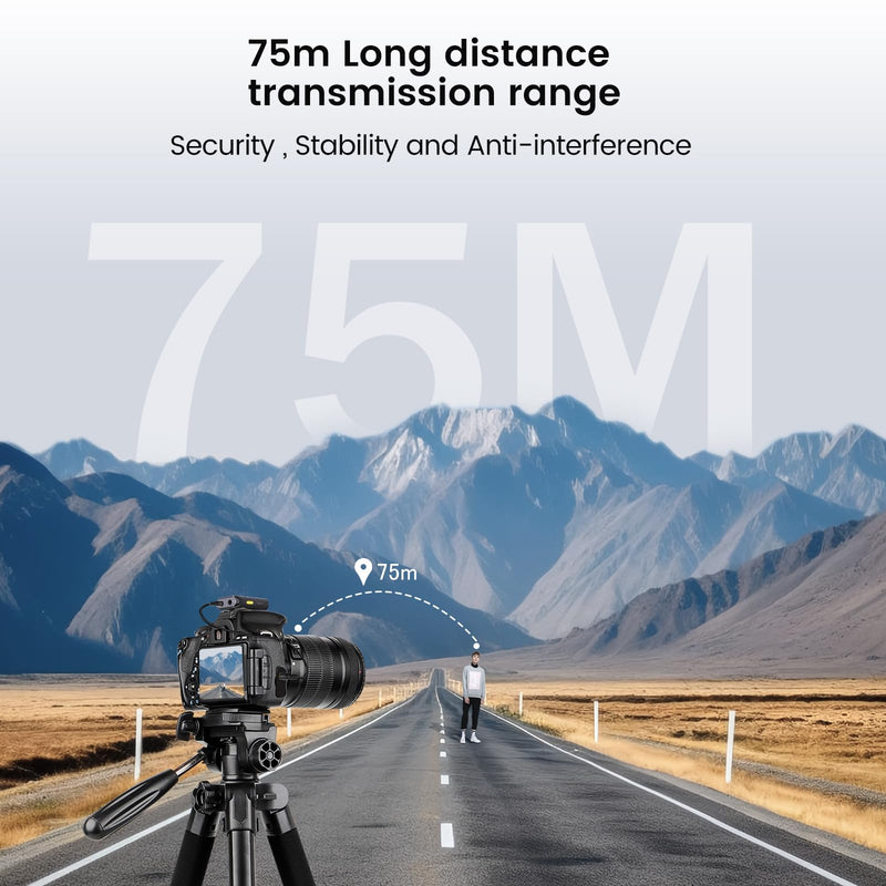 Zwide Wireless Lavalier Microphone System M4(1to1), 3 Levels Noise Cancellation, Compact Mini Lapel Mics with Magnetic Clip for DSLR/SLR Camera/Camcorder/iPhone/Android Phones/PC M4(1TX + 1RX)