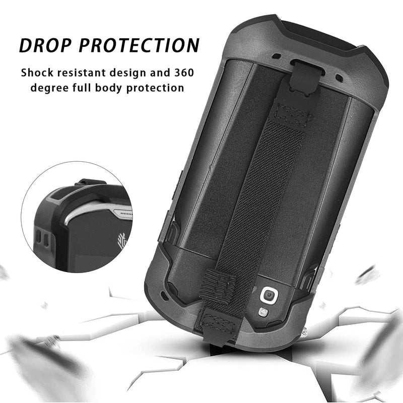 Protective Cover Bumper Case Rugged Boot with Hand Strap for Zebra TC51 TC510K TC52 TC56 TC57 Black