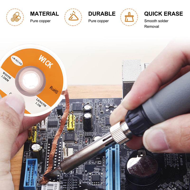 Soldering Tip Cleaner, Soldering Tips, Reactivator, Oxidised Soldering Accessories, Cleaning Tips, Soldering Iron Tip for Activated Oxidation, Minimises Smoke Development (30 g) with Solder (1.5 mm x