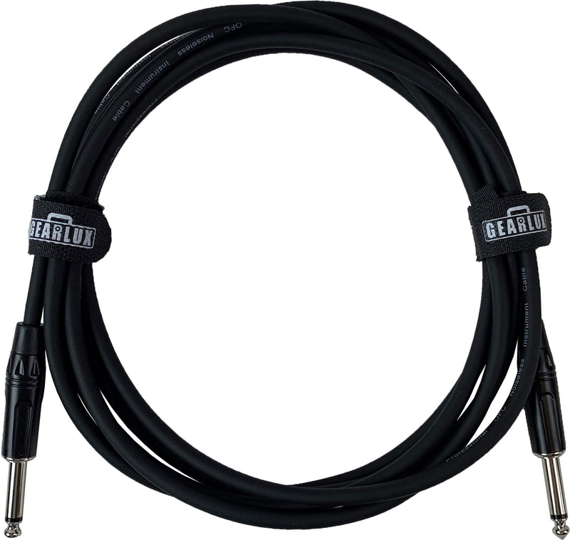 Gearlux Instrument Cable/Guitar Cable, 1/4 Inch, Straight to Straight, Black, 10 Feet - 3 Pack 10 Ft Straight-Straight