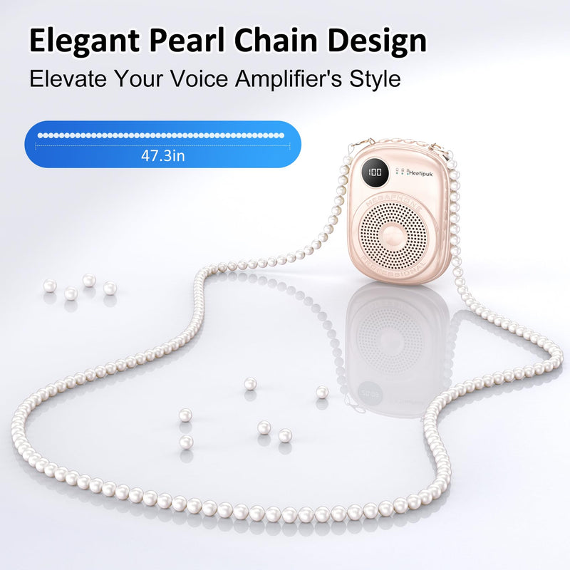 [AUSTRALIA] - Voice Amplifier Microphone Headset,Portable Voice Amplifier,PA Systems for Teachers,Training,Shopper Guide,Tour Guide, Supports TF Card Pink 