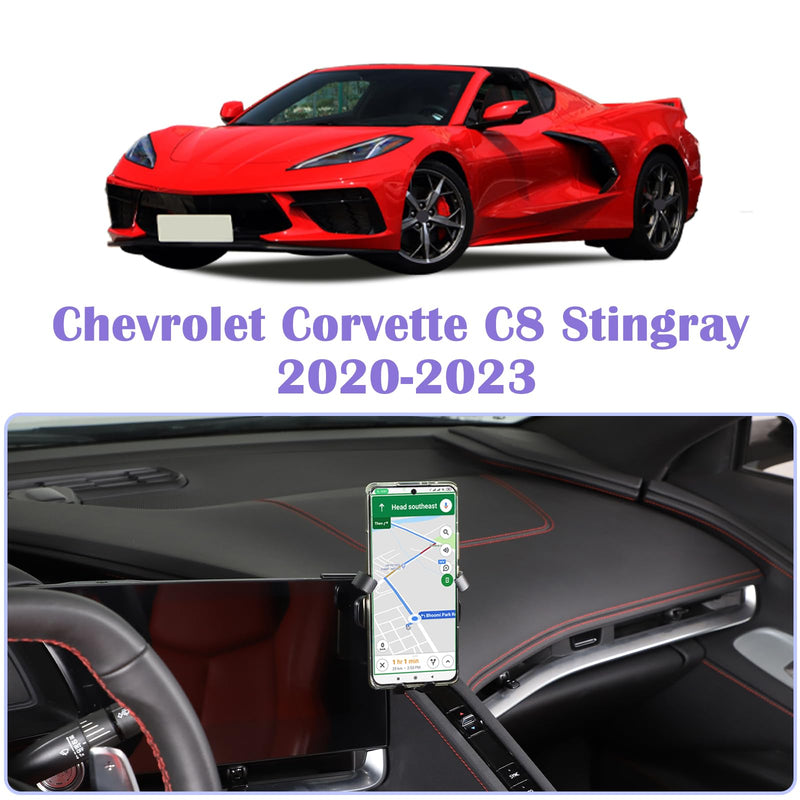 Phone Mount Compatible with Chevrolet Corvette C8 2020-2025, C8 Accessories Car Phone Holder Mount (Style A) Style A