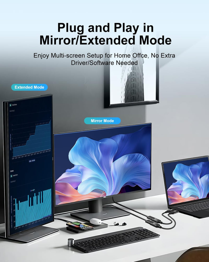 [AUSTRALIA] - RUIZHI 4K Display Port to HDMI Adapter 2Pack,Unidirectional DP to HDMI 2K@60Hz 1080P@120Hz UHD Cable Nylon Braided Aluminum case Converter(Male to Female) Compatible for Dell, Lenovo, HP,GPU, AMD 2-Pack Black 