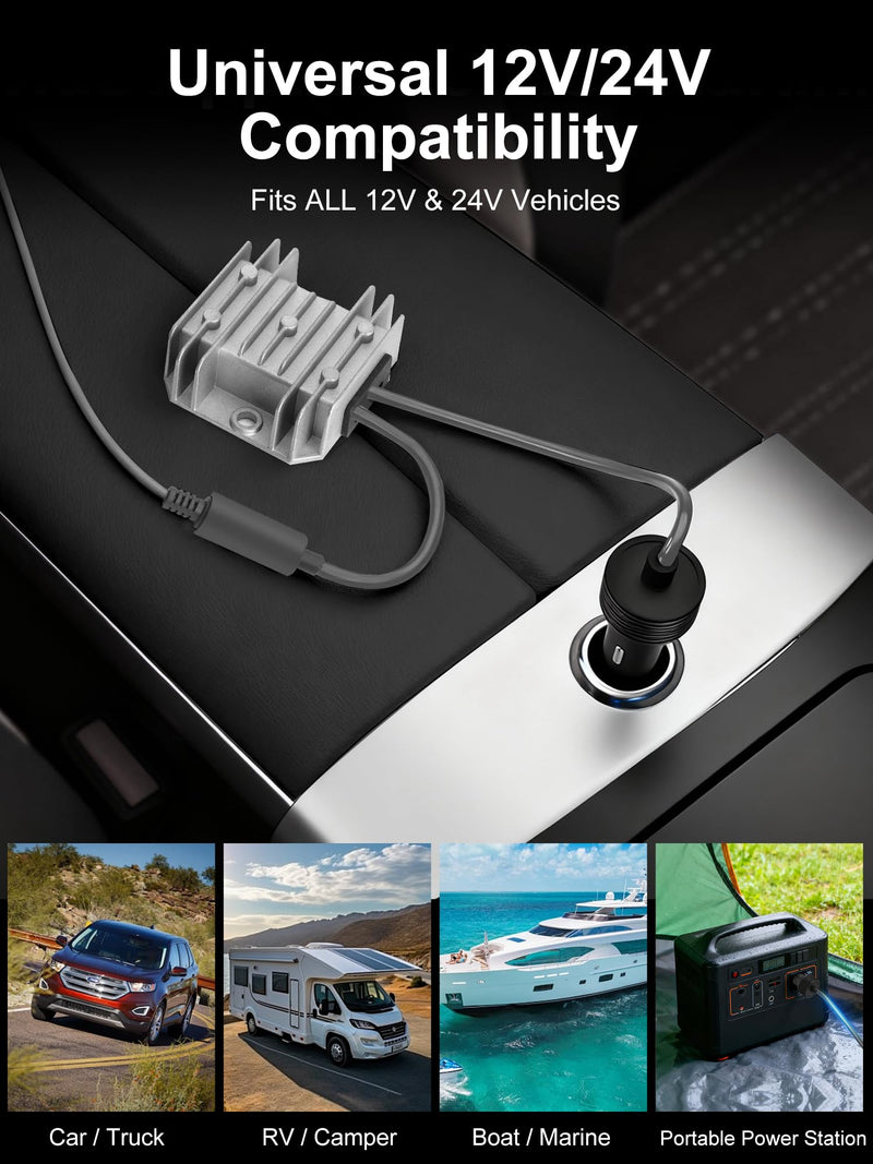 [AUSTRALIA] - Starlink Mini Car Adapter with 12V to 30V 3.5A Step Up Converter [Supports up to 150FT Extension Cable] Starlink Mini 12V Adapter, Car Charger, Ideal for RV, Boat, Trailer Silver 