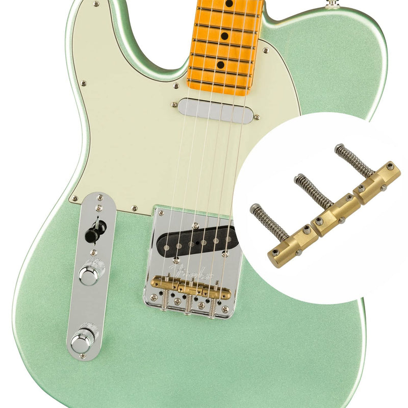 [AUSTRALIA] - 3Pcs WTB 10.8mm Brass Guitar Compensated Telecaster Saddles Set with Wrench for Fender Vintage-style Tele Bridge Electric Guitar Replacement Part 