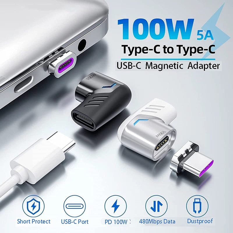 USB C Magnetic Adapter,(3 Pack) Magnetic USB C Adapter,PD 100W Quick Charge,480Mbps Data Transfer,Compatible with MacBook,USB C Devices USB 2.0 3 Pack