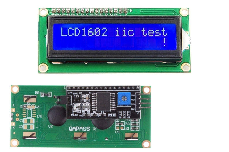 NOYITO 1602 16x2 LCD Module Shield Blue Backlight with IIC I2C Driver Serial Interface for UNO R3 MEGA2560 (Pack of 2) (1602 IIC Screen Blue) 1602 IIC Screen Blue