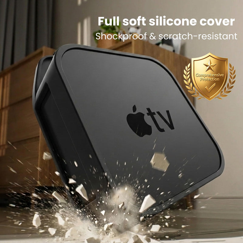 Silicone TV Mount Compatible with All Apple TV Generations (Including 4K Models) –No-Drill Wall Mount Behind TVs Bracket, TV Holder，Anti-Scratch