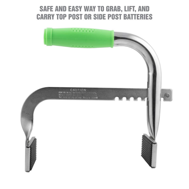 [AUSTRALIA] - OEMTOOLS 25316 Battery Carrier, Grab, Lift, and Carry Top Post or Side Post Batteries, Rubber Pads Securely Grip Batteries, Heavy Duty Batteries Carrier One Size 