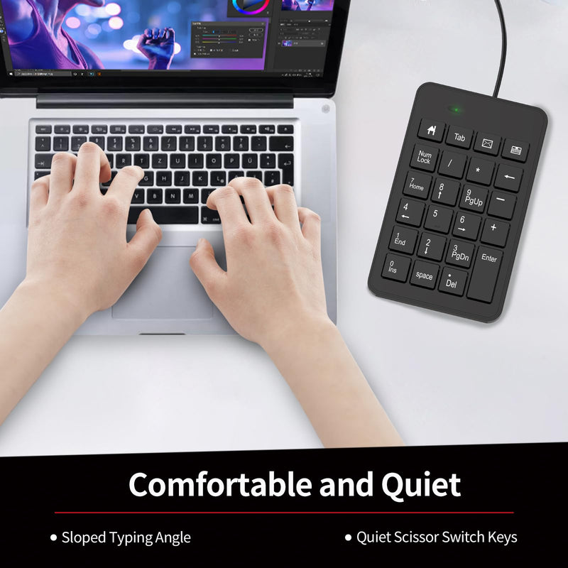 [AUSTRALIA] - Wired USB C Number Pad - 23 Keys Type C Numeric Keypad Upgraded Version of 10 Key USB Keyboard Financial Accounting Numpad Compatible for Laptop, PC, MacBook, Notebook, Desktop,Surface Pro Wired-Typec 