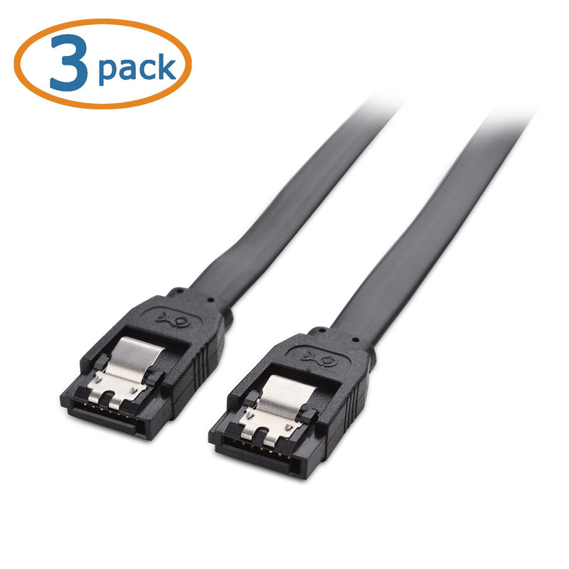 Cable Matters 3-Pack SATA III 6.0 Gbps SATA Cable 24 Inches (SATA Cable for SSD, SATA SSD Cable, SATA 3 Cables) Black