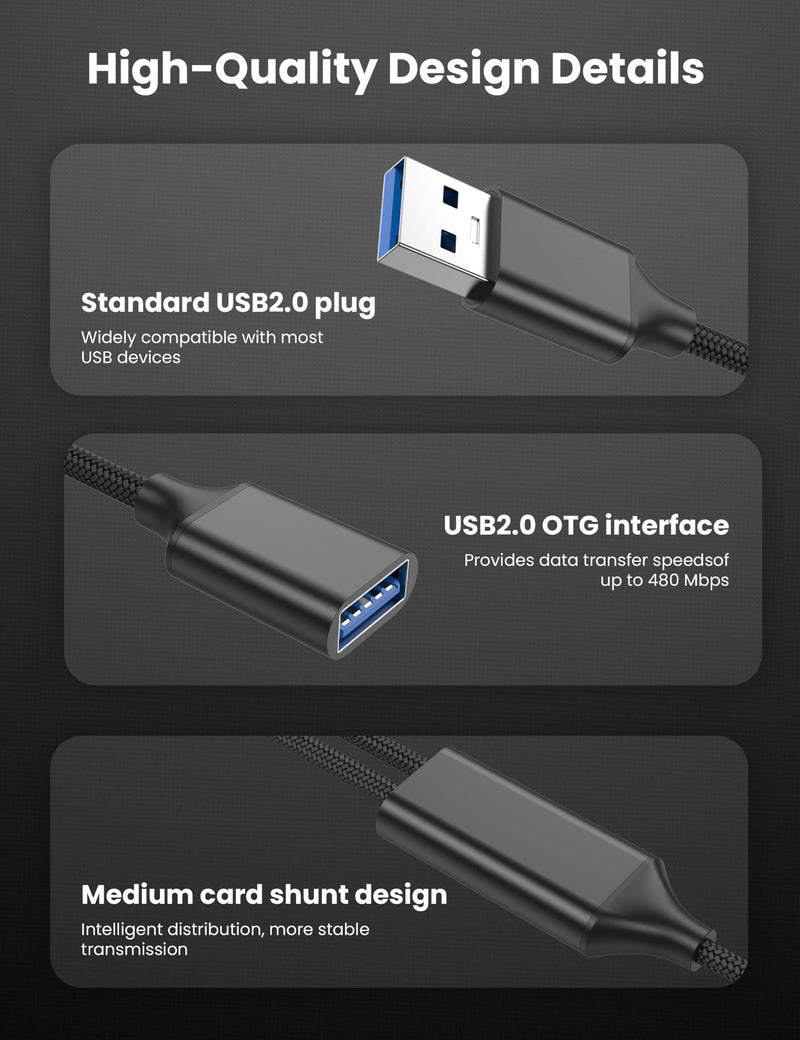 USB Splitter 1 in 2 Out,USB Male to Dual USBA Female Y Splitter | 30cm USB 2.0 Splitter Cable Adapter for Car,for PC,Laptop,MacBook,Keyboard,PS4,PS5,Xbox,Flash Drive,LED,Mouse USB Type A to 2 USB Type A