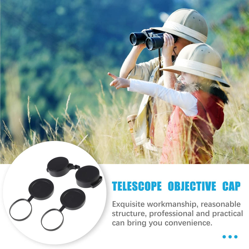 [AUSTRALIA] - 3Pcs Rubber Objective Lens Cover Eyepiece Flip- Open Scope Cover for Binoculars Telescope Accessories (Black) 