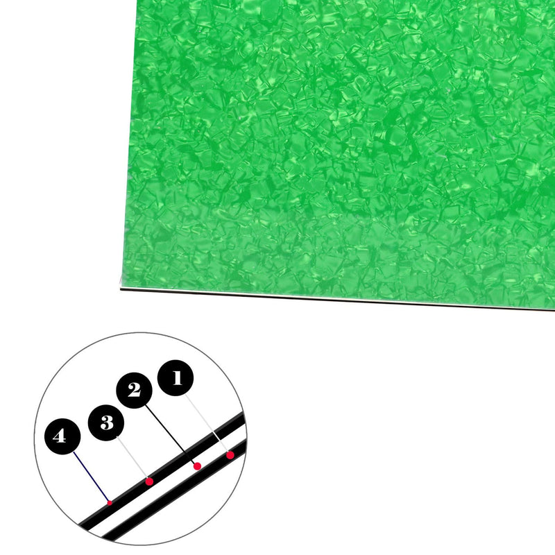 11.6"x17" DIY Guitar Bass Pickguard Blank Material Sheet - Scratch Resistant Backplate for Strat/Tele Guitars & Jazz/P Bass (4Ply Green Pearl) 4Ply Green Pearl
