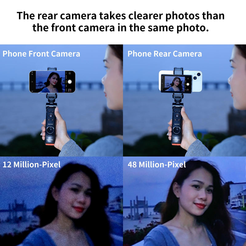 Newmowa Phone Vlog Selfie Monitor Screen, Magnetic Phone Holder Clip Mount, Using Phone Rear Camera for Selfie Vlog Live Stream TikTok, Compatible with iPhone (NOT Supports 4K Recording)