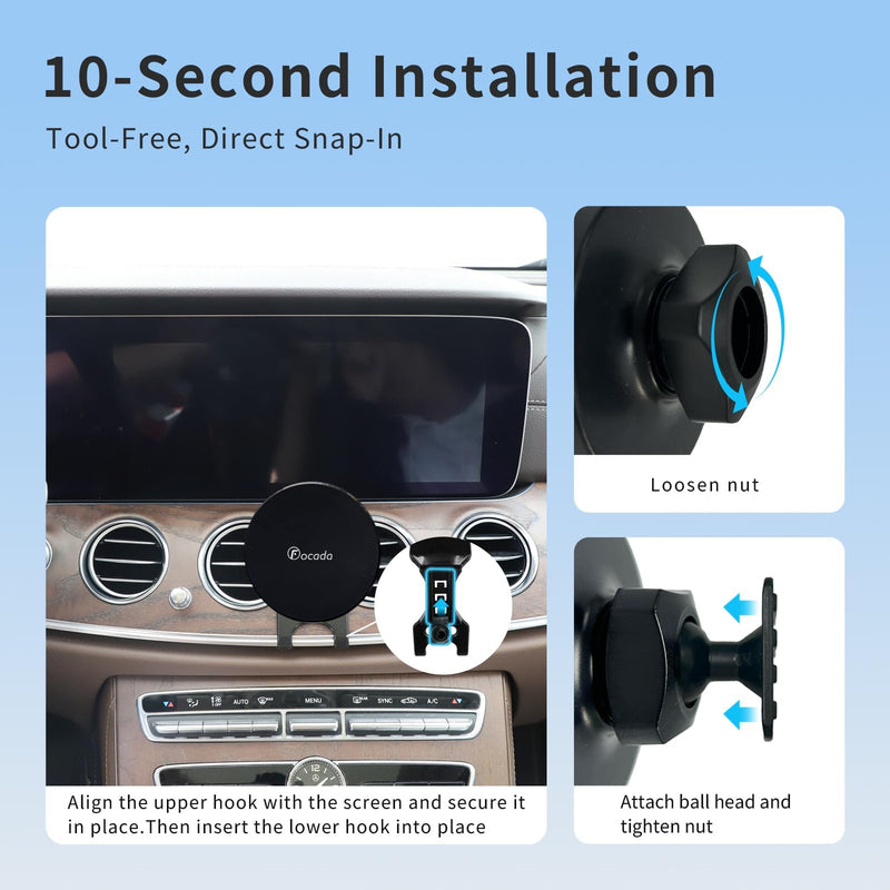 Car Phone Holder for Mercedes Benz E-Class 2016–2023 & CLS 2018–2023, Vehicle-Specific Air Vent Magnetic Phone Mount, Strong Magnetic Hold Compatible with All Smartphones, Mercedes Benz Accessories Magnetic Phone Holder