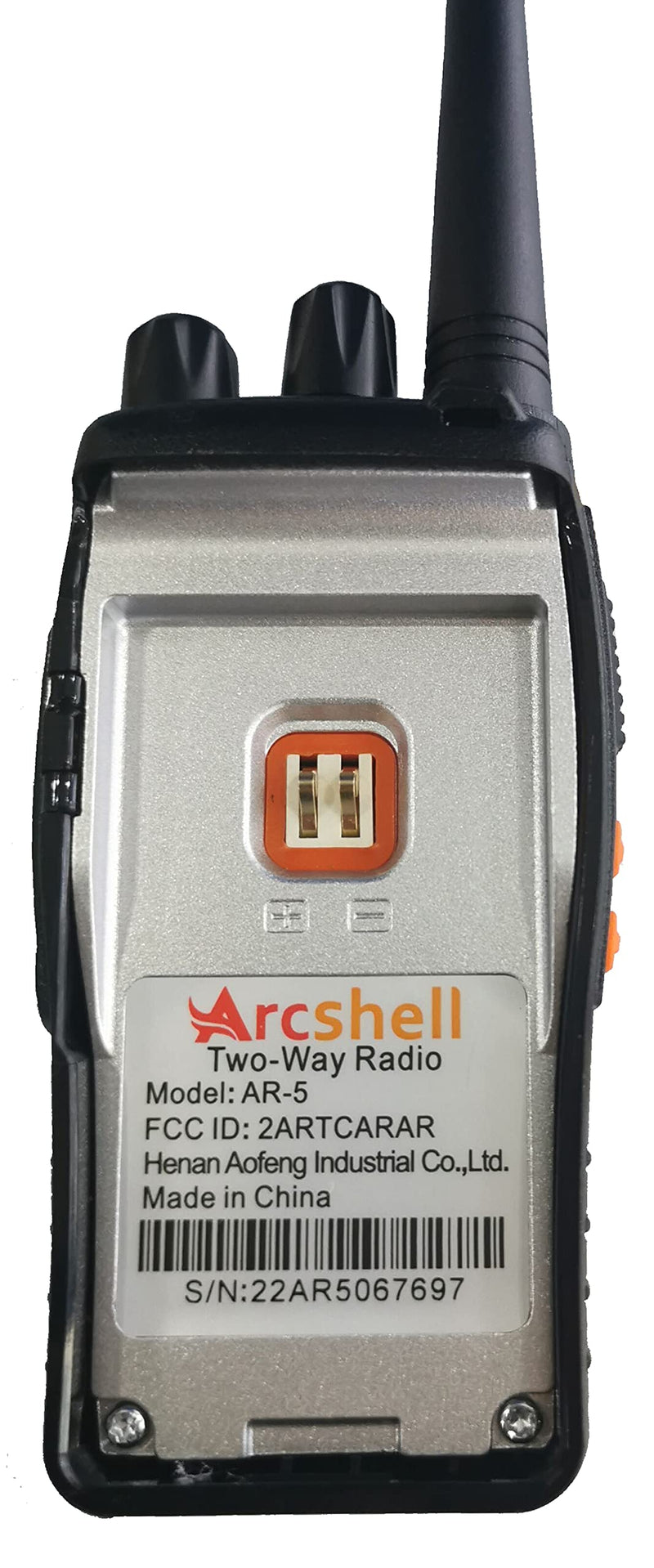 Rechargeable Long Range Two-Way Radios with Earpiece 2 Pack Arcshell AR-5 Walkie Talkies Li-ion Battery and Charger Included