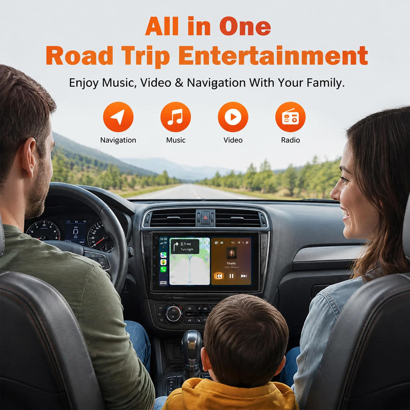 Haudio 7 Inch Double Din Car Stereo with Wireless Apple CarPlay & Android Auto, Android 13 Car Radio 2GB+32GB, GPS Navigation, Bluetooth, WiFi, Backup Camera, FM/RDS, Universal Double DIN Head Unit 7-inch 2+32G (with camera)