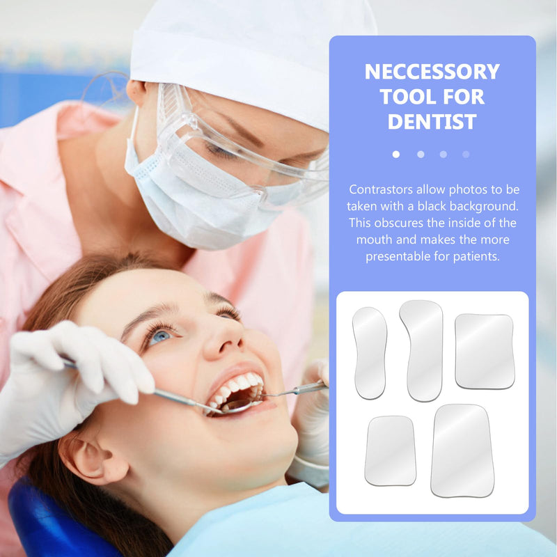 [AUSTRALIA] - Pack of 5 Dental Mirrors, Mouth Mirrors, Dentist Mirrors, Orthodontic Inspection Mirror, Irregular Double-Sided Mirror, Dental Care Set for Clinical Dentists Dentist Mirror 