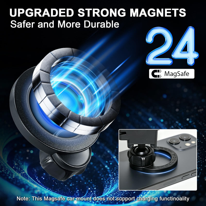 Dual-End Car Phone Holder for Toyota RAV4 2026 Accessories 10.5-Inch Screen | Strong Magnetic Cell Phone Mount for Magsafe iPhone, 360° Hands-Free No Air Vent Blockage One-Hand Operation Stable Stand For Toyota 2026 RAV4 10.5-inch
