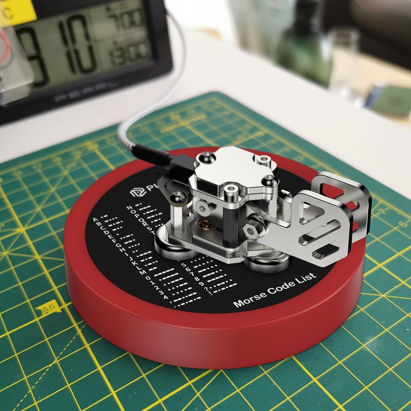 [AUSTRALIA] - PUTIKEEG Morse Code Round Table Key morse code List Learning Shortwave Radio (Red) Red 