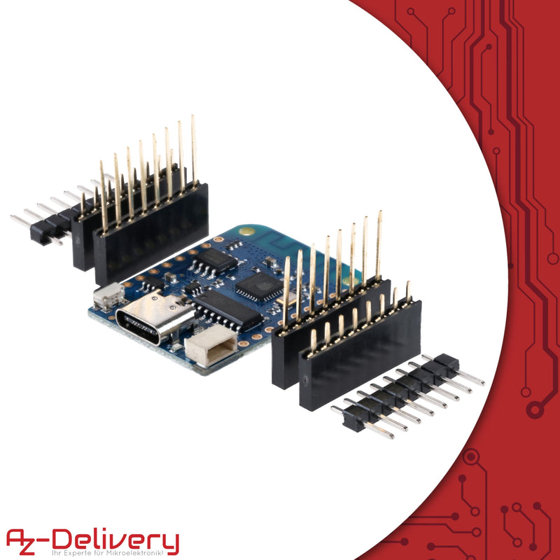 AZDelivery 3 x D1 Mini V4 NodeMCU ESP8266EX WLAN Module with USB-C Connection Compatible with Arduino with E-Book 3X