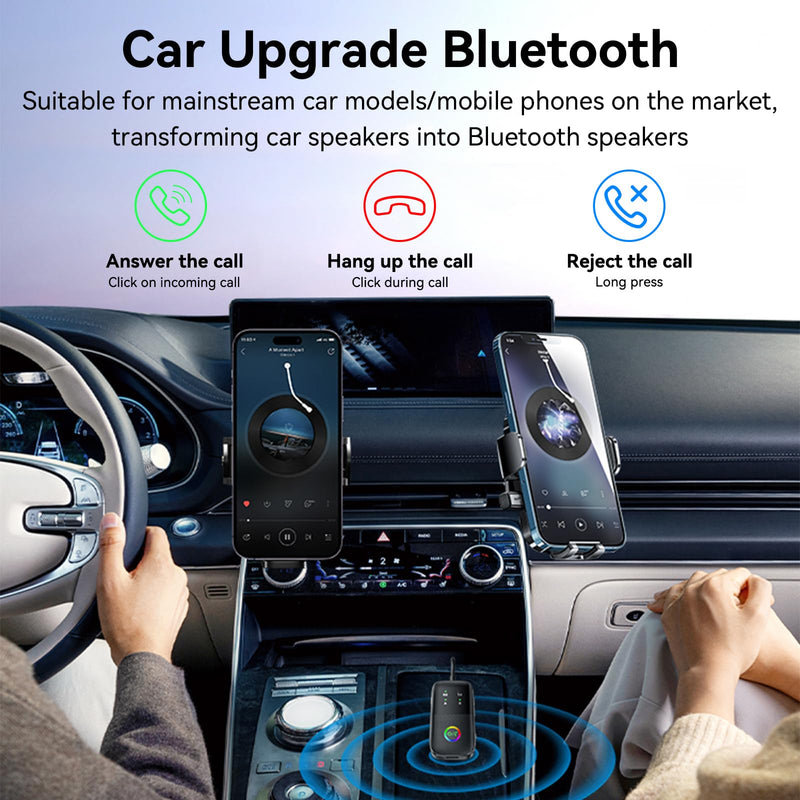 [AUSTRALIA] - Bluetooth 5.2 Transmitter Receiver aptX Adaptive/Low Latency/HD Bluetooth Adapter Support 2 AirPods Phones, Wireless Audio Receiver 3.5mm Aux Headphone Jack Adapter for Airplane Travel/TV/Home Stereo A5-PRO 