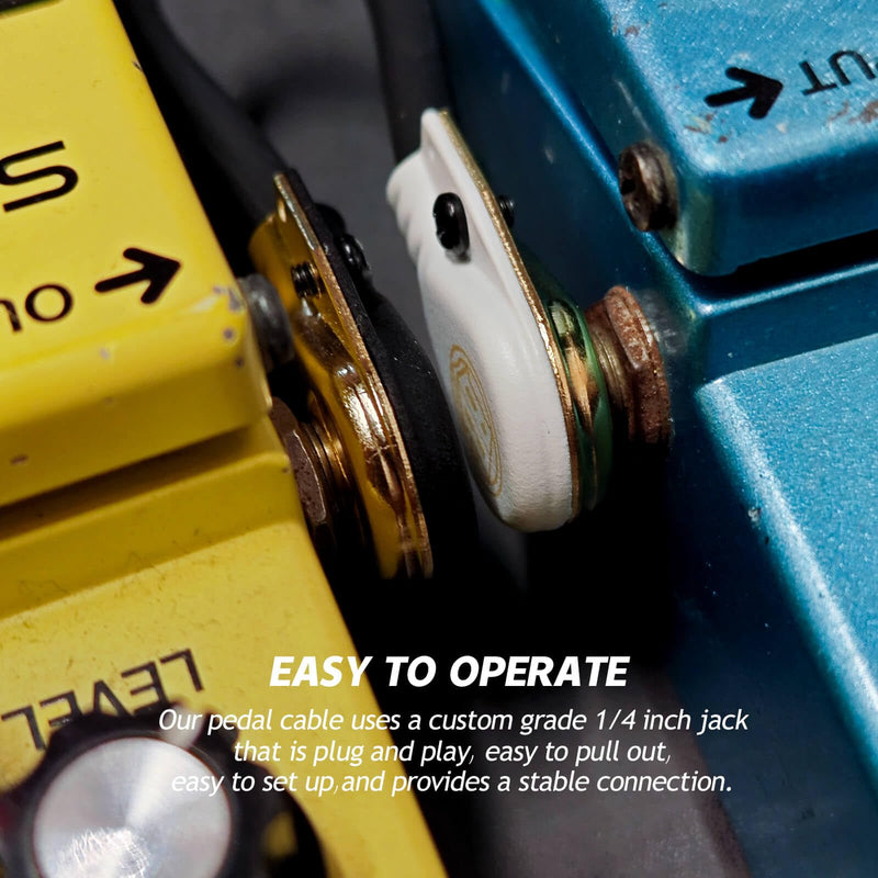 11.8In ME.Face Pedal Cable, 1/4 Inch Angle/Angle (Reverse) Performance Guitar Effect Pedal Cable, Guitar Patch Cables (ME.Face Black) 11.8in -Black