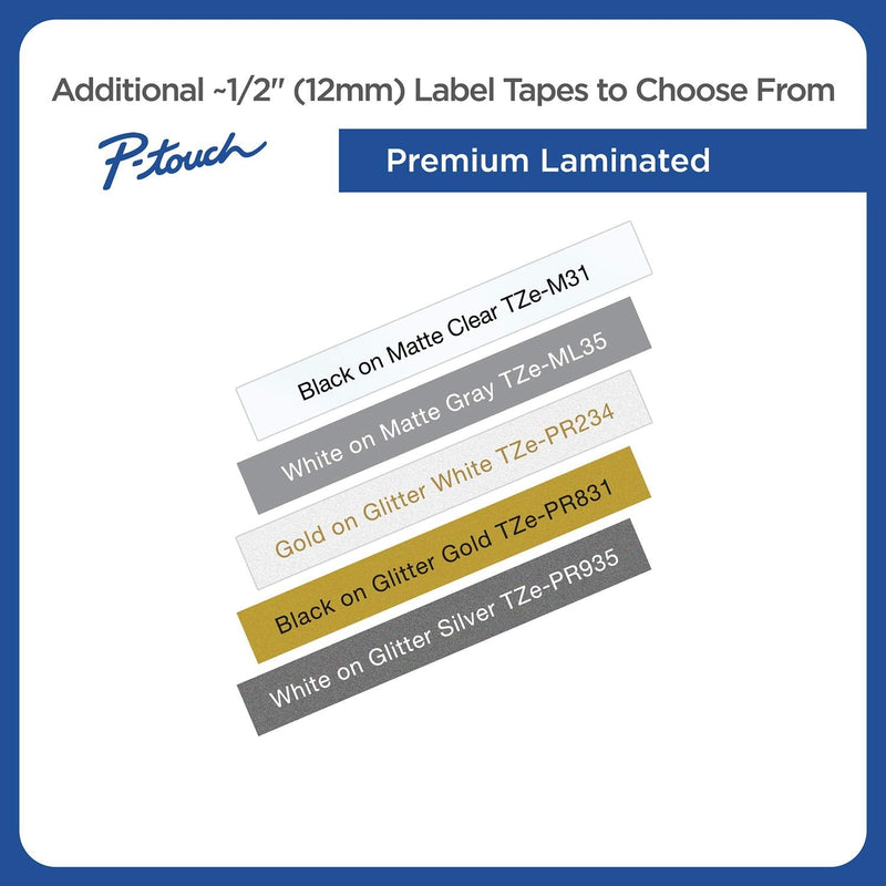 [AUSTRALIA] - Brother Genuine P-touch TZE-231 Tape, 1/2" (0.47") Wide Standard Laminated Tape, Black on white, Laminated for Indoor or Outdoor Use, Water-Resistant, 0.47" x 26.2' (12mm x 8M), TZE231 Black on White Standard 