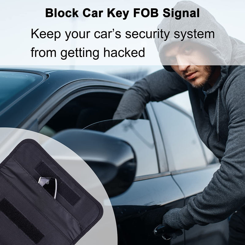 Faraday Bag, RFID Signal Blocking Bag Shielding Cage Pouch Wallet Case for Cell Phone Privacy Protection and Car Key FOB, Anti-Tracking, Anti-Spying Case Blocker - Black Black (7.5 x 3.5) 7.5 x 3.5 inches