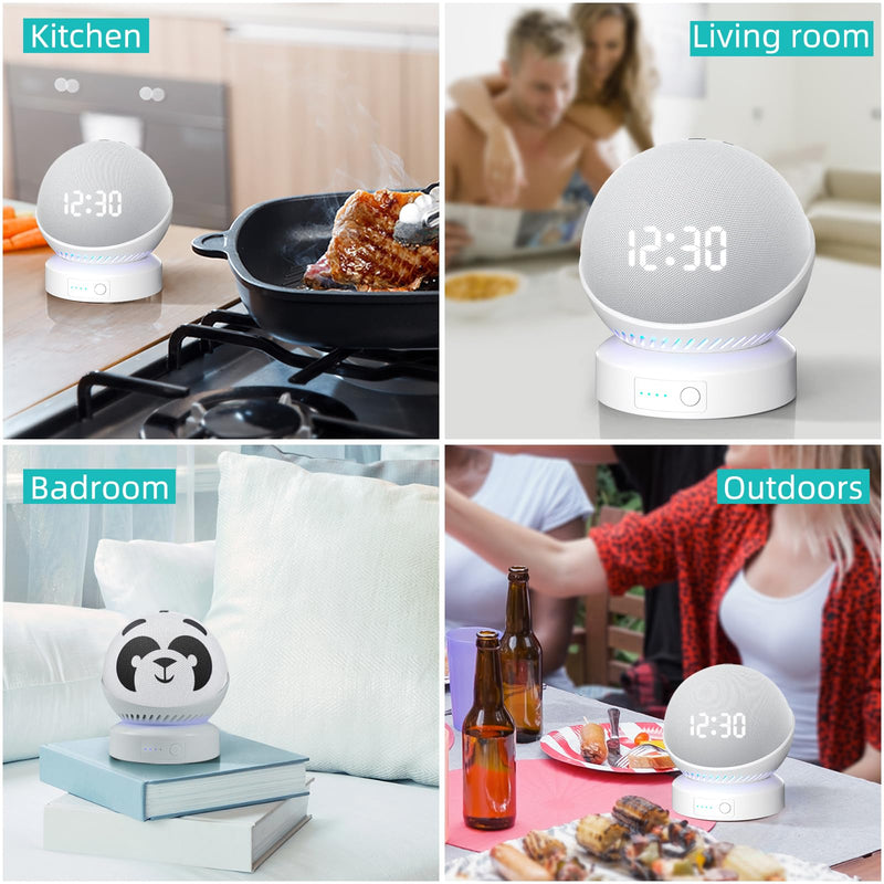 Battery Base for D0/t 4th & 5th Generation Portable D0/t 5TH Gen and Google Nest WiFi Battery Base Stand, Not Including The Speaker (white) white