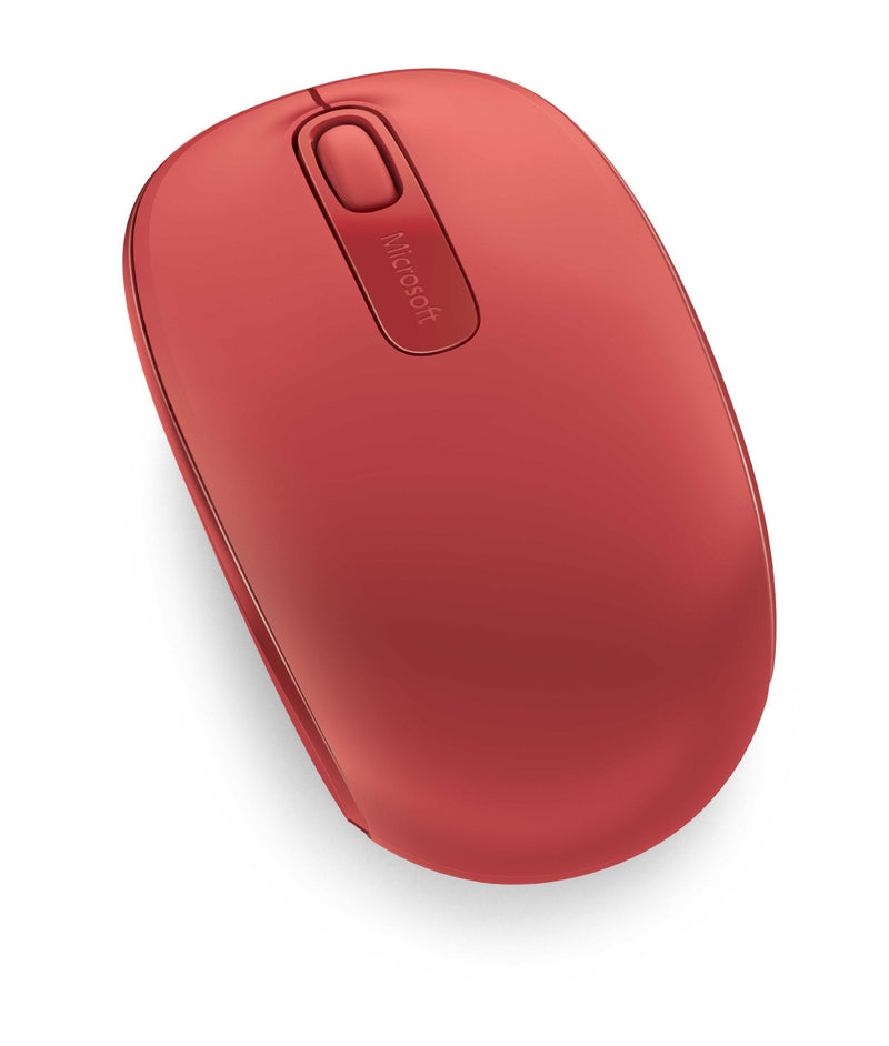 Microsoft Wireless Mobile Mouse 1850 - Flame Red. Comfortable Right/Left Hand Use, Wireless Mouse with Nano transceiver, for PC/Laptop/Desktop, works with Mac/Windows 8/10/11 Computers