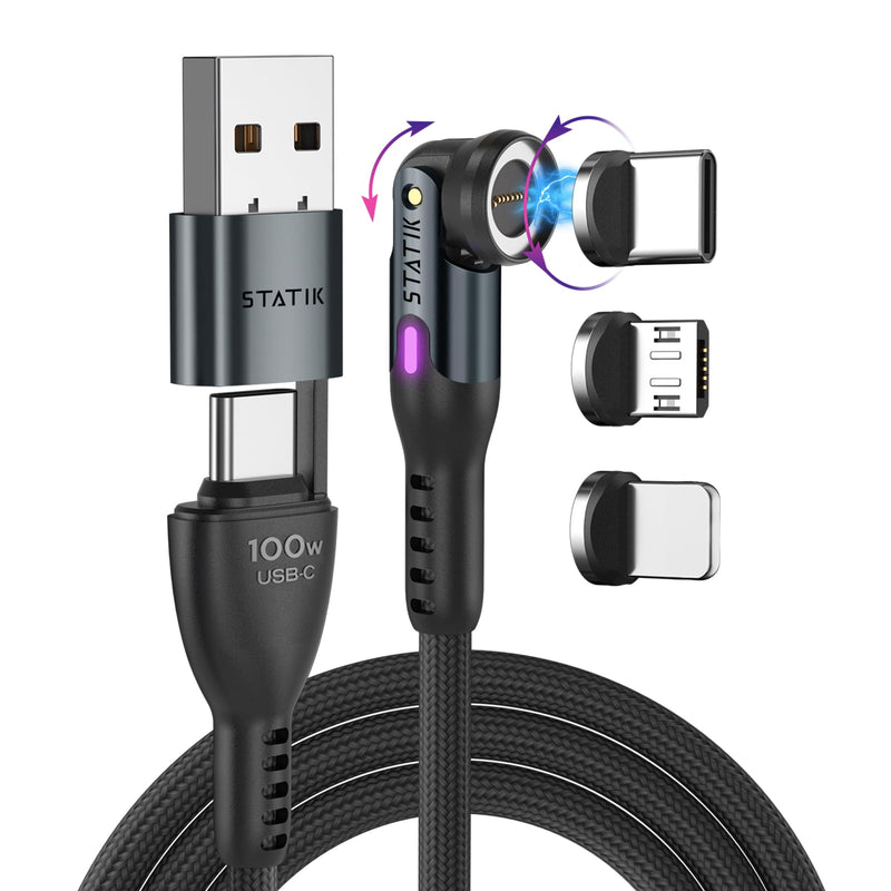 Statik 360 Pro Magnetic Charging Cable (10FT) & 45W GaN Charging Block