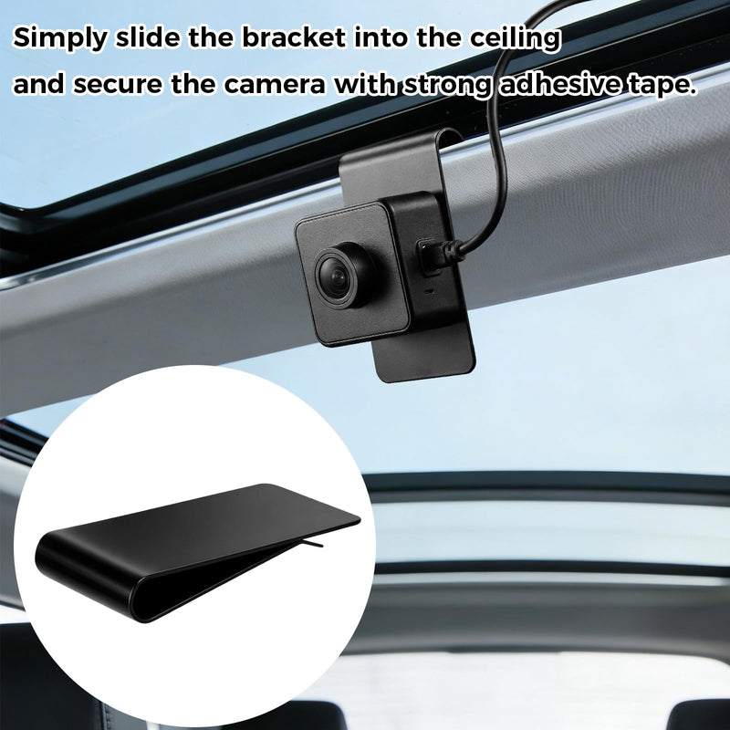 Universal Rear Window Dash Cam Mount, Slide-Down Stainless Steel Vehicle Dash Cam Mount Compatible with All Square Cameras, Easy to Install