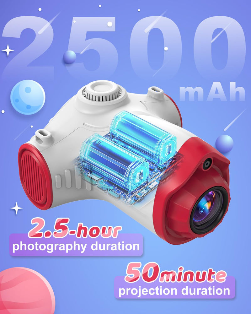[AUSTRALIA] - Kids Camera, Camera for Kids with Projector, Offers Projection, 48MP Photography, 1080p Video Recording, Kids Digital Camera Christmas Birthday Gifts for Boys Girls Age 3+ (Red) Red 
