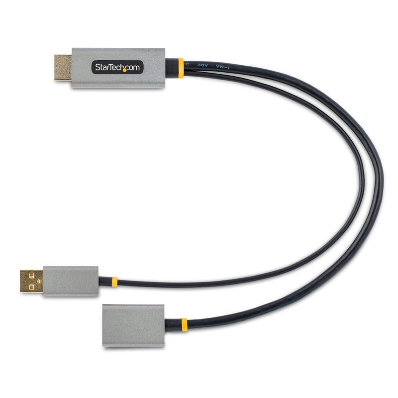 StarTech 1ft Active HDMI 2.0 to DP 1.2 Cable, 4K 60Hz, HDR, USB Powered | 3840 x 2160 60Hz, HDCP 2.2, 2ch audio, HDMI source to DP monitor, USB USB Powered, 30cm, HDMI 2.0 to DP 1.2 converter 4K 60 Hz 1 ft / 30 cm
