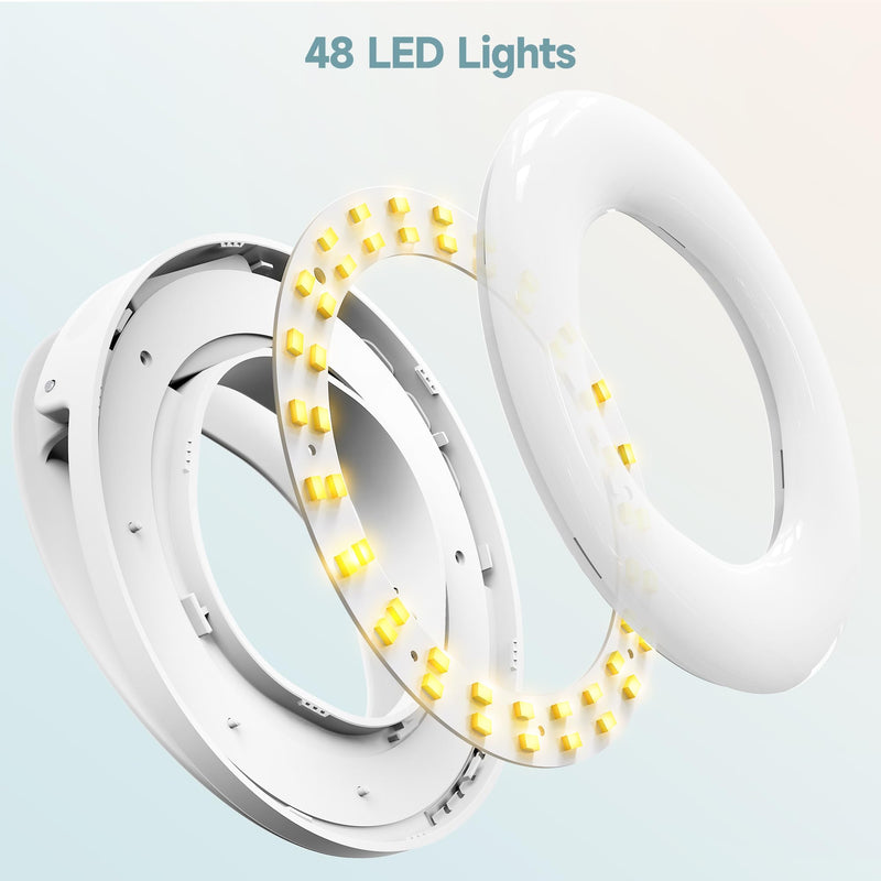 Clip on Ring Light, Rechargeable Selfie Fill Light, Portable Selfie Ring Light with 3 Adjustable Light Modes, Video Conference Light for iPhone, Laptop, iPad, Zoom Meeting, Make up, Video