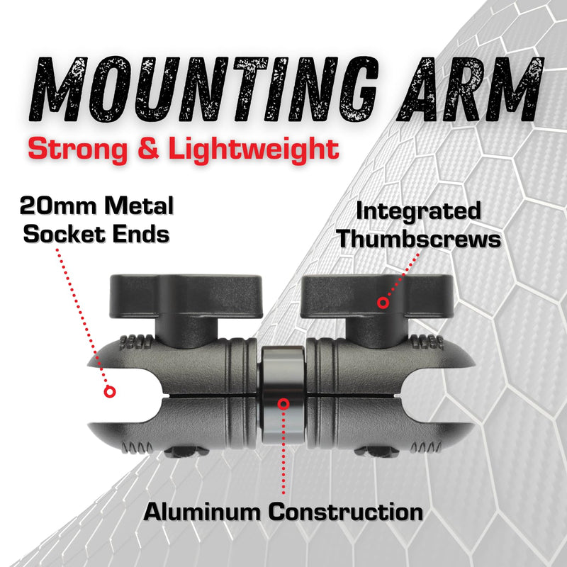Bulletpoint 3.5" Aluminum Mounting Arm Dual 20mm Socket Ends Compatible with iPhone and Android Smartphones 3.54 inches