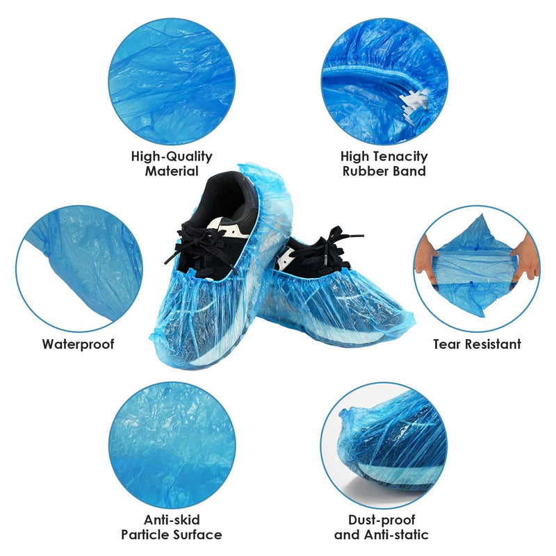 [AUSTRALIA] - DEDC 100 Pcs Disposable Plastic T Shape Shoe Covers for Home and Office 
