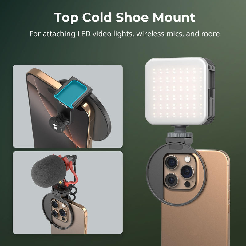 SmallRig Universal 67mm Threaded Filter Adapter for Phone Photography, Compatible with 67mm Threaded Filters & LED Lights, Built-in Cold Shoe Mount -5174