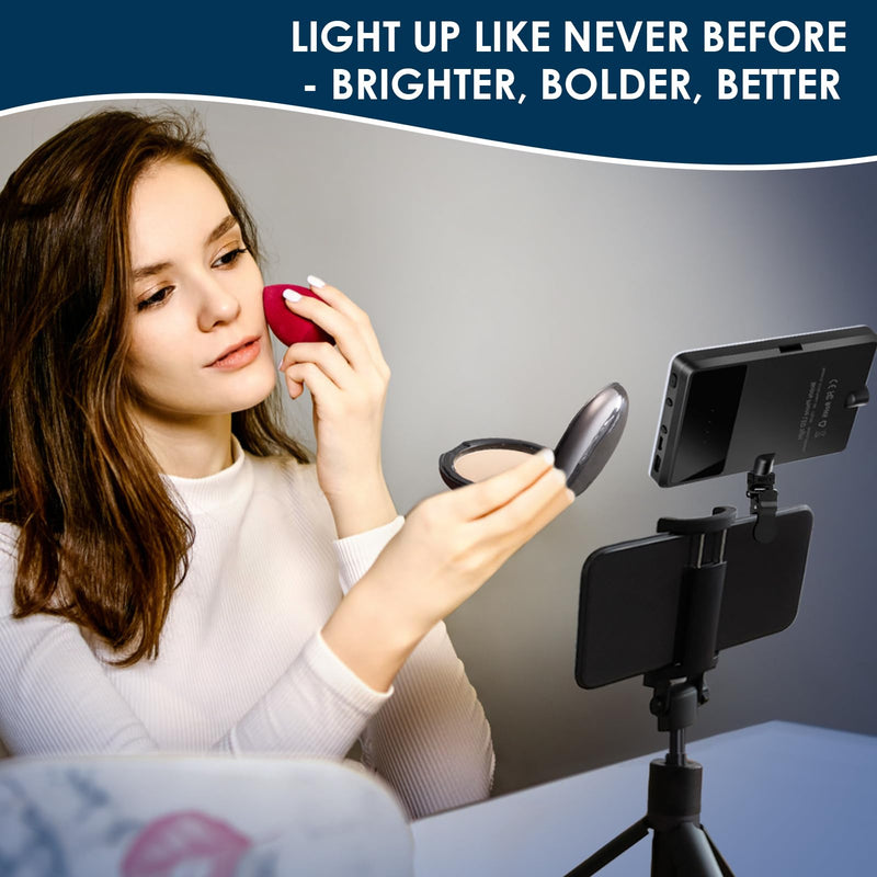 [AUSTRALIA] - Selfie Light with Front & Back Clip, Eagerey 60 LED Portable Phone Light, Rechargeable Fill Light for TikTok Tablet/Laptop, iPad, Conference Vlog Video, 3 Light Modes, CRI 95+ Clip on Light 