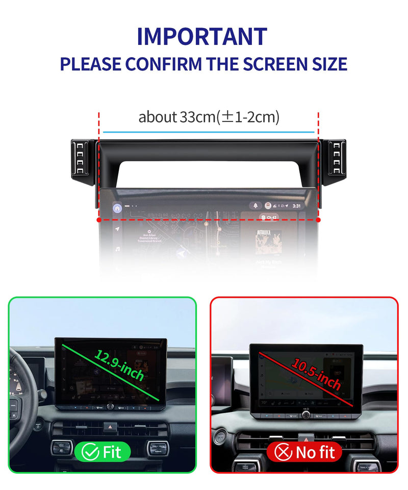 Auto Clamp Car Phone Holder for Toyota RAV4/Hybrid 2026 12.9" Screen Mount | Universal Mechanical Clip Cell phone Mount Accessories Fit iPhone Android,Automobile Cradle GPS Dashboard Navigation Bracket for 2026 RAV4/Hybrid(12.9 inch screen only)