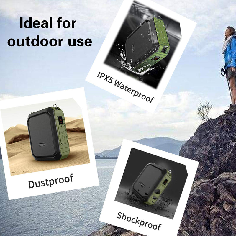 18W Wireless Bluetooth Waterproof Voice Amplifier Portable Headset Microphone with Speaker Small Personal Microphone for Teachers, Outdoors