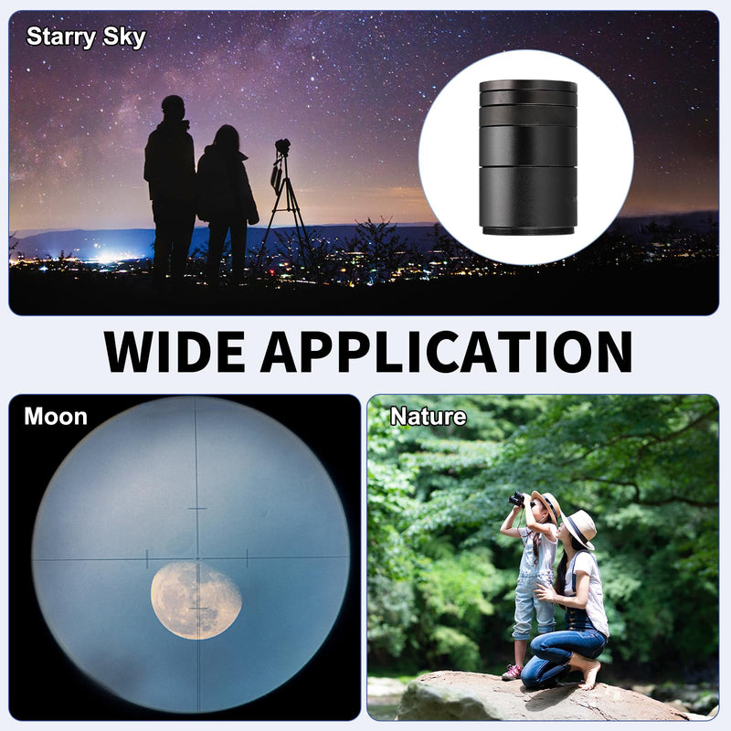 [AUSTRALIA] - PATIKIL 5/7/10/20/30mm Telescope Extension Tube, 5Pcs M48 x 0.75mm on Both Sides Aluminum Alloy Lens Adapter Ring Extension Tube for Camera Eyepiece Telescope Accessory, Black 
