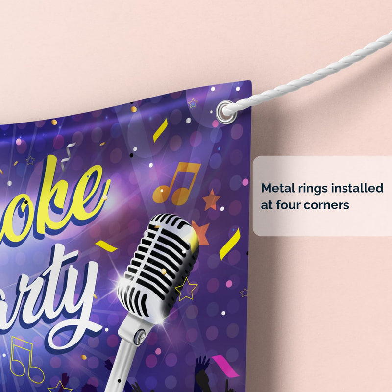 Karaoke Party Decoration Kit - Includes Photography Backdrop & 10 Studio Selfie Photo Booth Props with Sticks - Music Disco Theme Studio Background Banner Birthday Supplies Karaoke