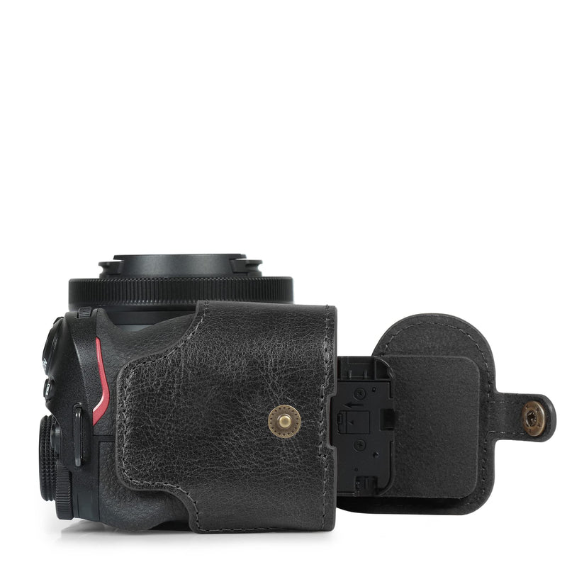 MegaGear Ever Ready Genuine Leather Camera Case Compatible with Nikon Z30 (16-50mm)(Black) Black