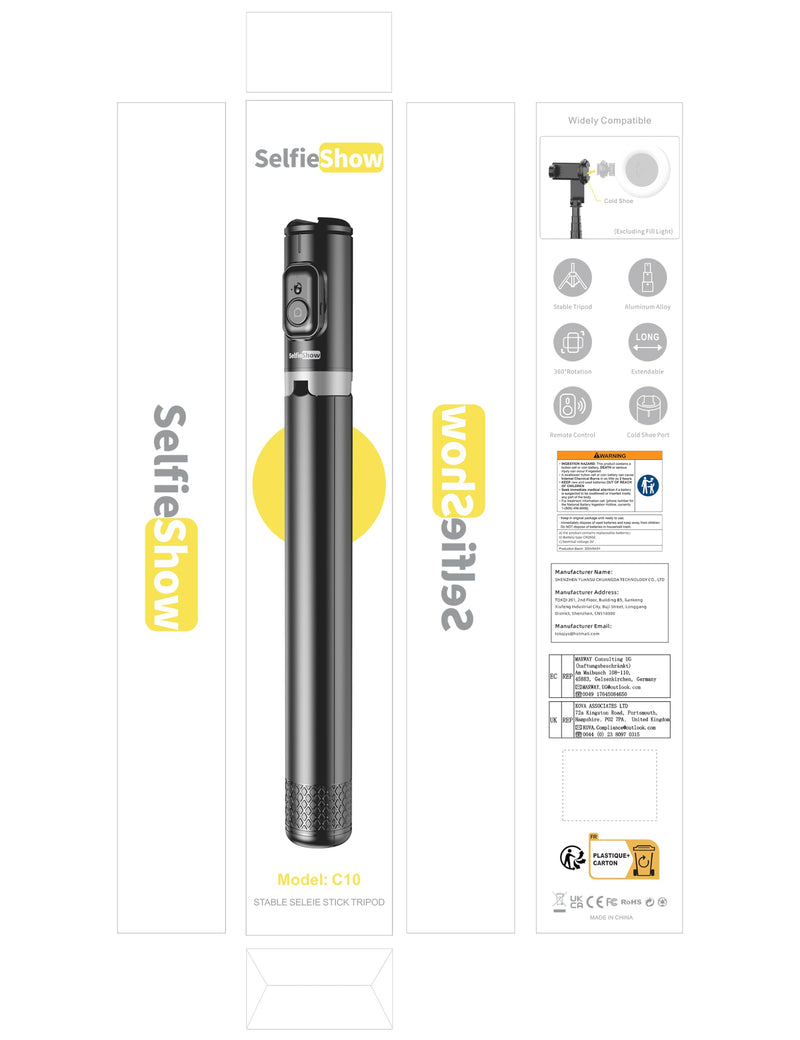72" Cell Phone Selfie Stick Tripod, Aluminum Phone Tripod All-in-1 with Integrated Remote, Portable Extendable Smartphone Tripod Stand Lightweight Travel Tripod Compatible with iPhone 15/14/13/Android